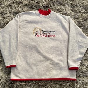 GRANDMA EATING CHOCOLATE SWEATER